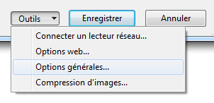 Options d'enregistrement Excel